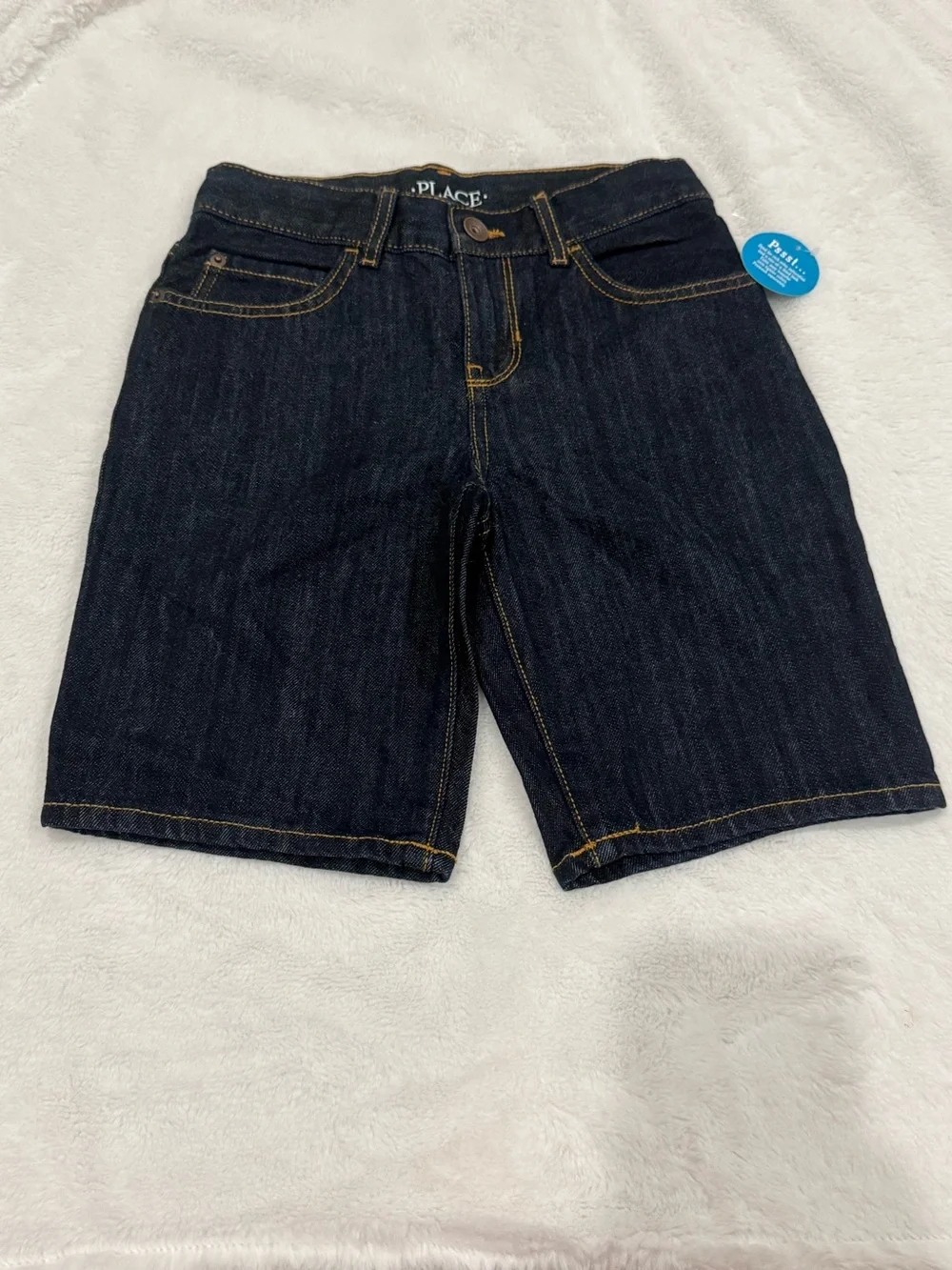 The Children's Place Boys Dark Blue Denim Shorts - Size 7